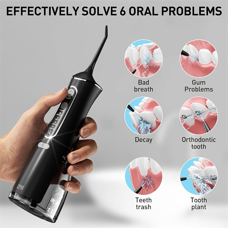 5-Tip Portable Rechargeable Water Flosser for Teeth